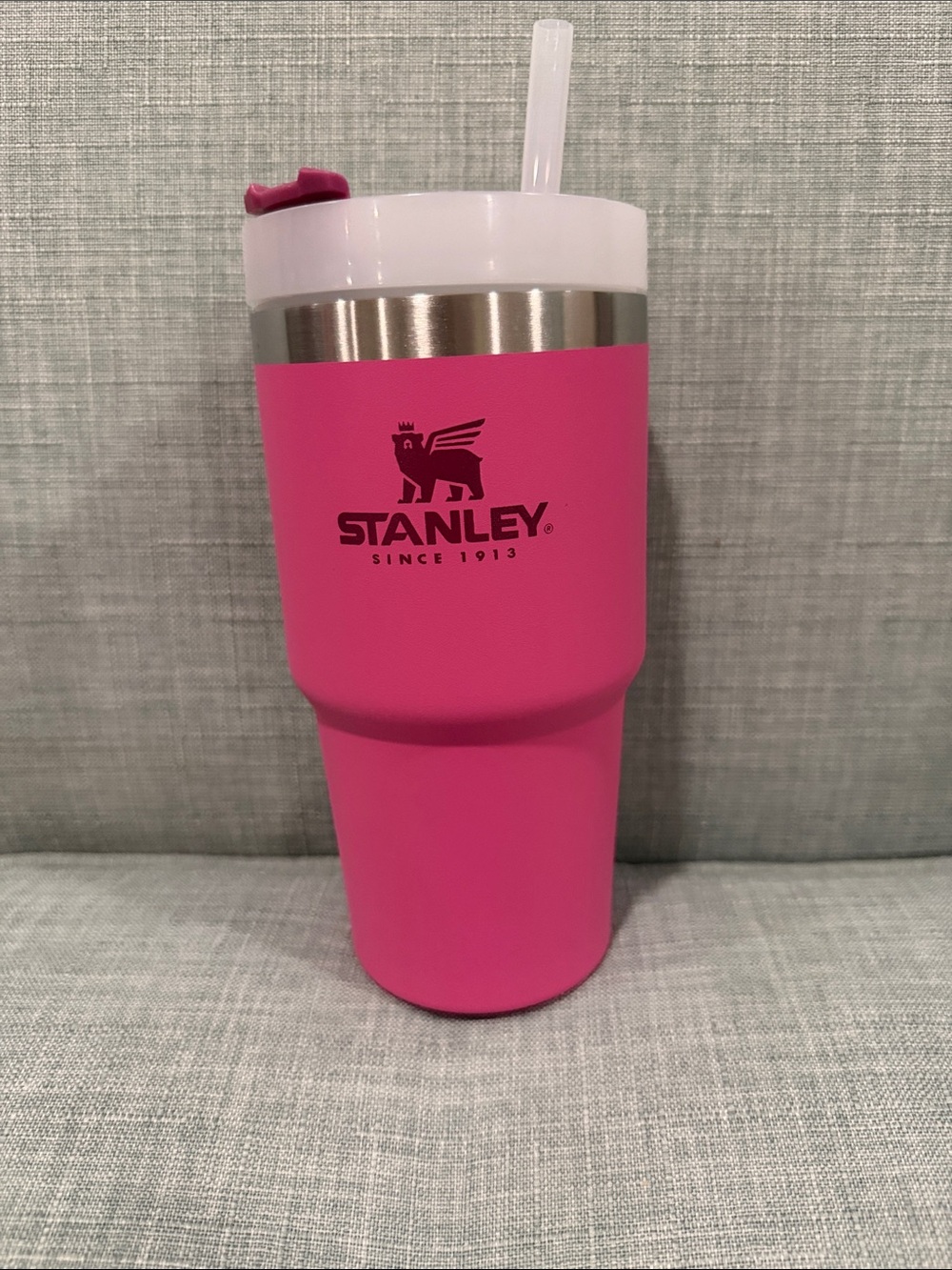 Stanley Hot Pink 20 oz. FlowState insulated tumbler